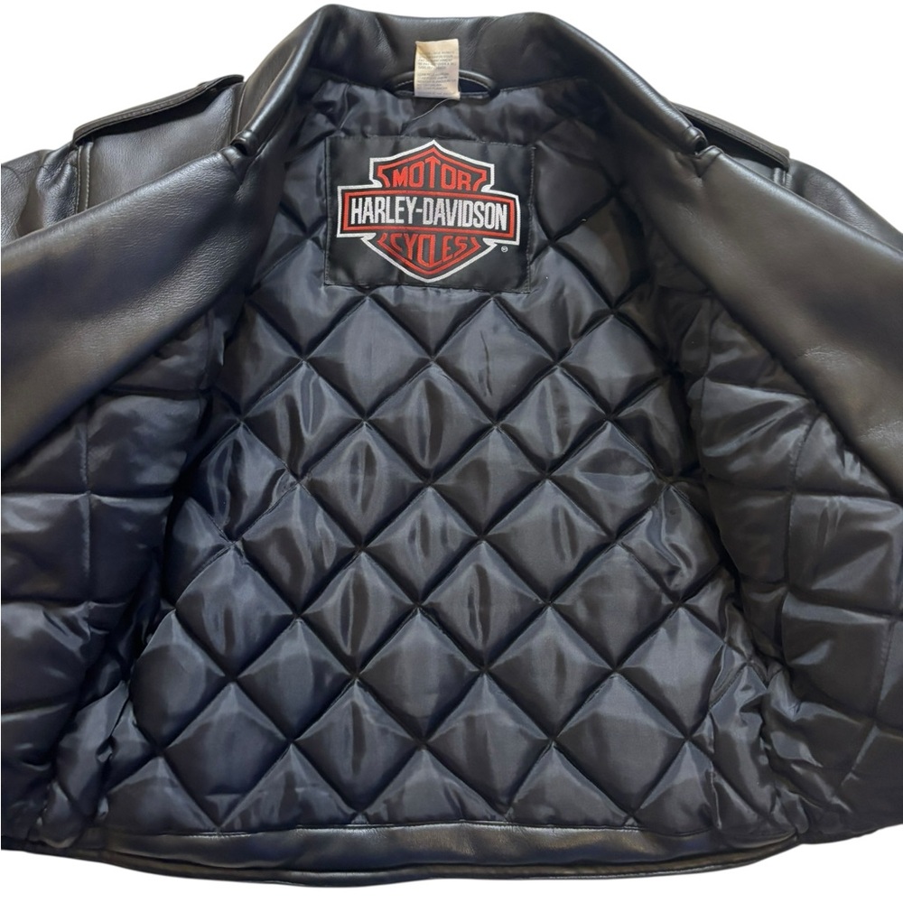 Harley-Davidson Kid’s Black Faux Leather Jacket Size 6 - Picture 8 of 8